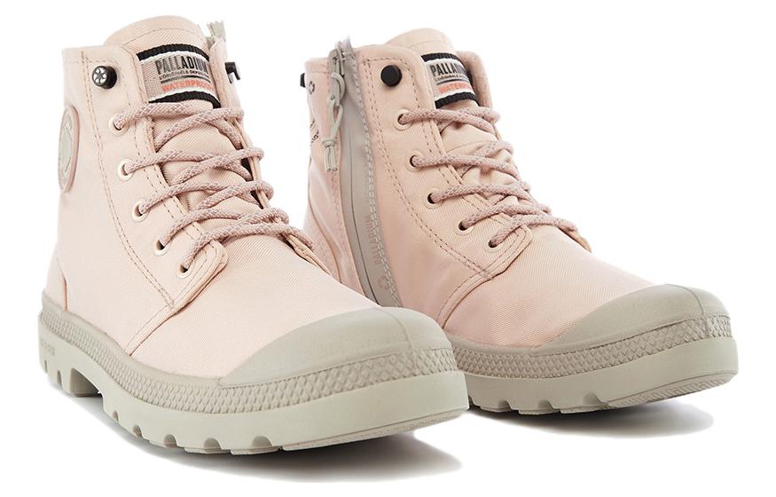 Lookbook Palladium Rcycl LT+WP Mid 'Rose Pink' Sepatu Boot Wanita Warna Pink Rose. 77037-629