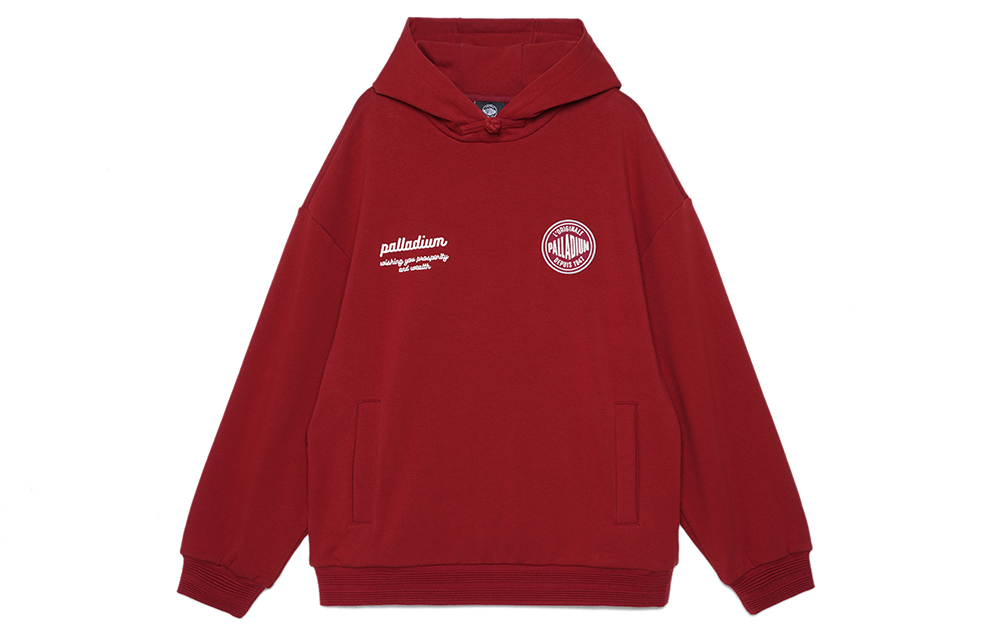 PALLADIUM Red Colorblock Comfy Relaxed Hoodie Unisex 109716-611