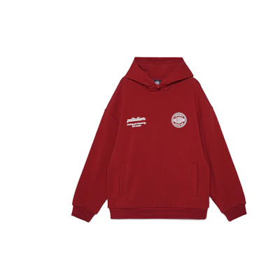 PALLADIUM Red Colorblock Comfy Relaxed Hoodie Unisex 109716-611