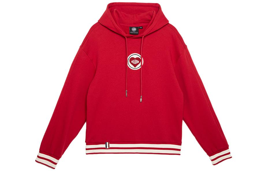 PALLADIUM Red Geometric Heart Print Unisex Hoodie 197824-606