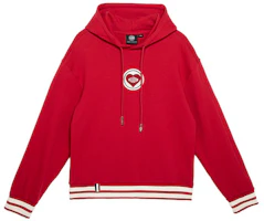 PALLADIUM Red Geometric Heart Print Unisex Hoodie 197824-606 PALLADIUM Red Geometric Heart Print Unisex Hoodie 197824-606