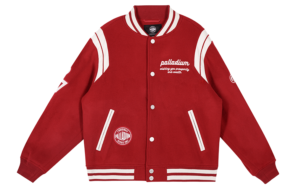 PALLADIUM Red Unisex Relaxed Fit Comfortable Baseball Jacket 1010367