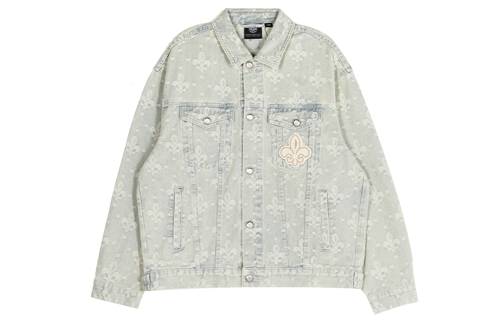 PALLADIUM Relaxed Fit Oversized Collar Jacket Unisex Light Gray 109662