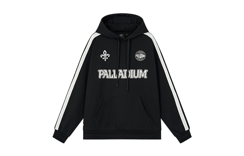 PALLADIUM Retro Colorblock Logo Print Hoodie Unisex Pullover 1010449