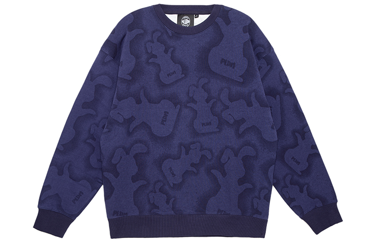 PALLADIUM Retro Full Print Crewneck Sweatshirt Unisex - Night Blue 177394-438