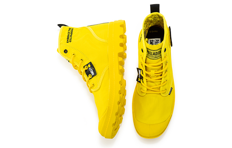 Shop Palladium Smiley x 高帮帆布鞋 '活力黄' 77221-736-M