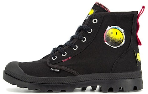 Palladium Smiley x Pampa High 'Hitam Retro' 77361-008-M Buy Palladium Smiley x Pampa High 'Hitam Retro' 77361-008-M