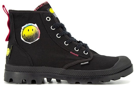 Palladium Smiley x Pampa High 'Hitam Retro' 77361-008-M Order Palladium Smiley x Pampa High 'Hitam Retro' 77361-008-M