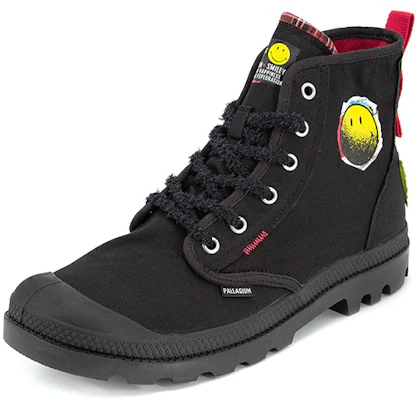Palladium Smiley x Pampa High ''Noir Retro'' 77361-008-M Shop Palladium Smiley x Pampa High ''Noir Retro'' 77361-008-M