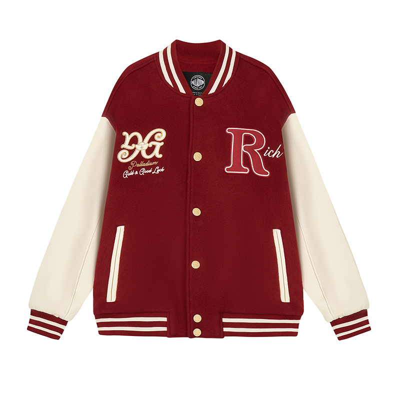 PALLADIUM STORY Series Retro Bomber Jacket Dry Tomato Red Unisex New Year Edition 1011266