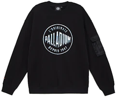 PALLADIUM Unisex Black Crewneck Pullover Sweatshirt 177511-008 PALLADIUM Unisex Black Crewneck Pullover Sweatshirt 177511-008