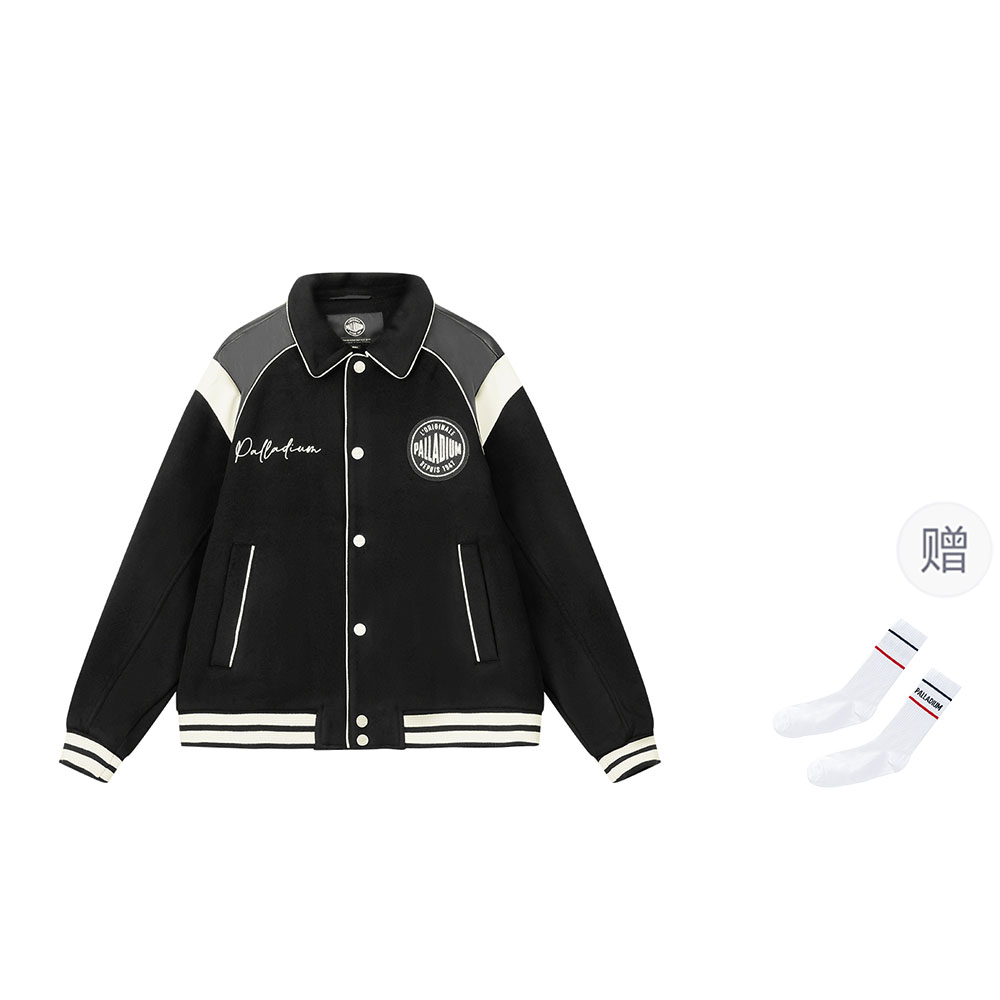 Order Palladium 男女休閒寬鬆款字母印花棒球外套 - 鉛黑色 1010593