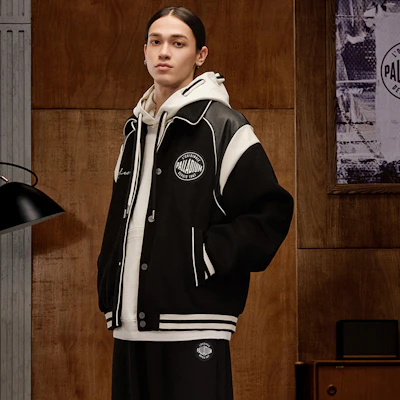 Palladium 男女休閒寬鬆款字母印花棒球外套 - 鉛黑色 1010593 1