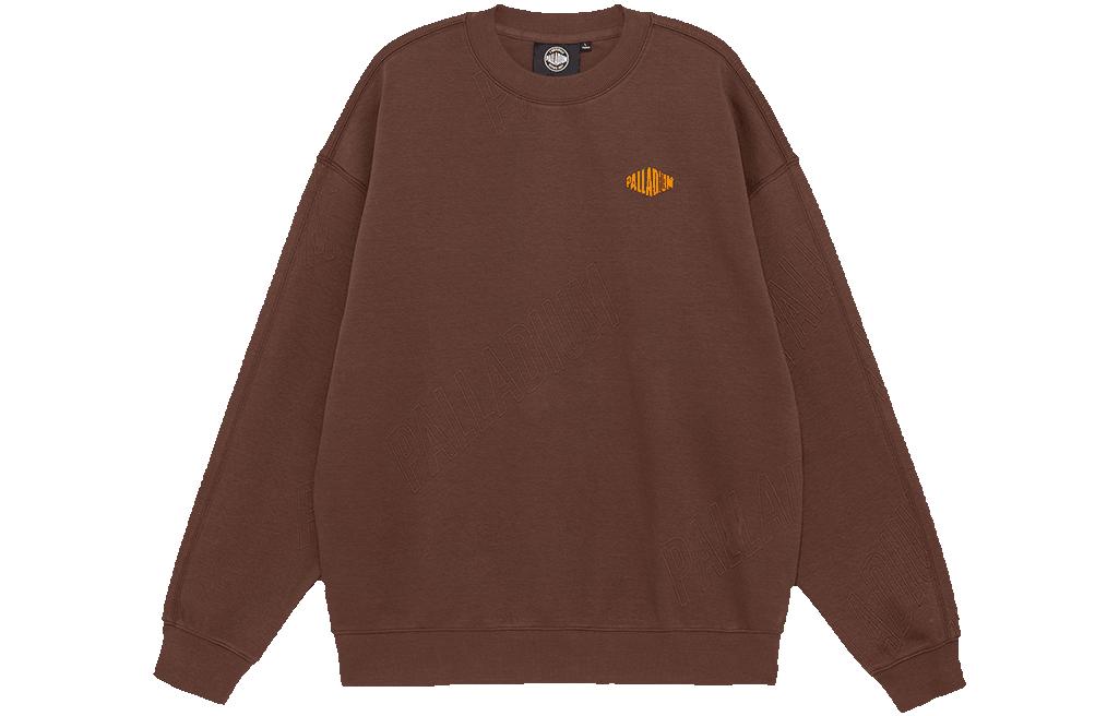 PALLADIUM Unisex Oversized Crewneck Logo Sweatshirt in Dark Brown 177383-249