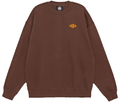 PALLADIUM Unisex Oversized Crewneck Logo Sweatshirt in Dark Brown 177383-249 PALLADIUM Unisex Oversized Crewneck Logo Sweatshirt in Dark Brown 177383-249