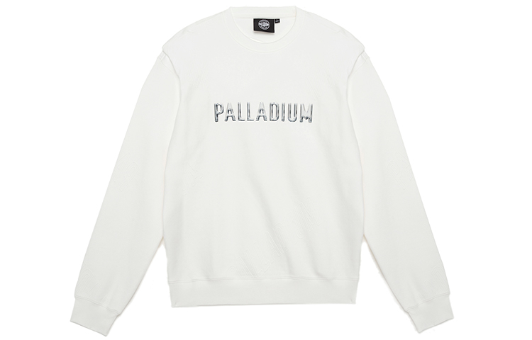 PALLADIUM Unisex Plain White Crewneck Long-Sleeve Sweatshirt Casual Wear 177373-101