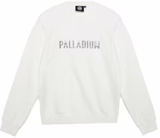 PALLADIUM Unisex Plain White Crewneck Long-Sleeve Sweatshirt Casual Wear 177373-101 PALLADIUM Unisex Plain White Crewneck Long-Sleeve Sweatshirt Casual Wear 177373-101