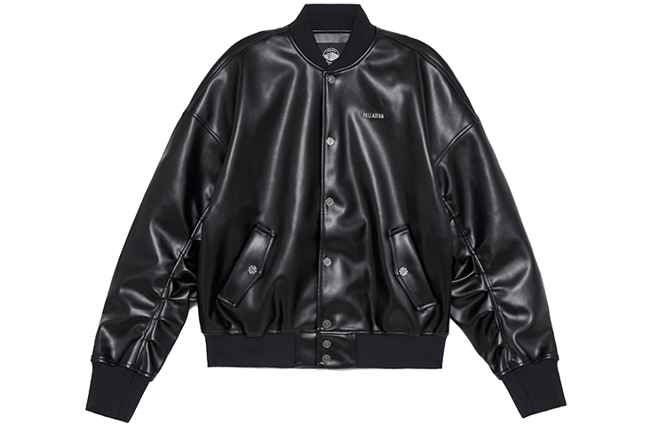 PALLADIUM Unisex Solid Color Baseball Collar Jacket Black 177436-008