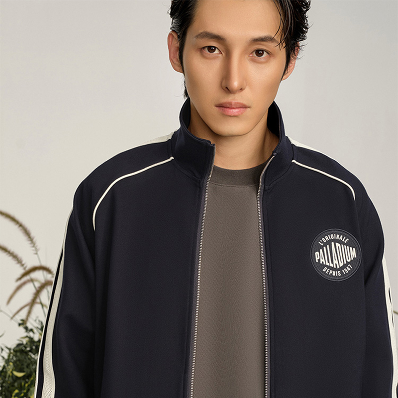 Sizing PALLADIUM 復古徽標條紋立領運動外套 108915