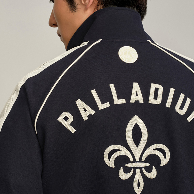 Cheap PALLADIUM 復古徽標條紋立領運動外套 108915