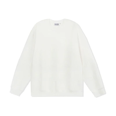 PALLADIUM White Crewneck Sweatshirt Unisex - Solid Color Letter Jacquard Design 107216-101