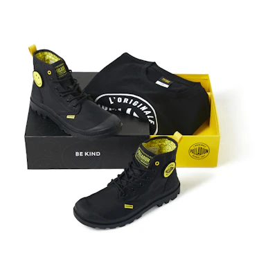Palladium Smiley High-Top Canvas LTD Edition Gift Set 'Black Smile'