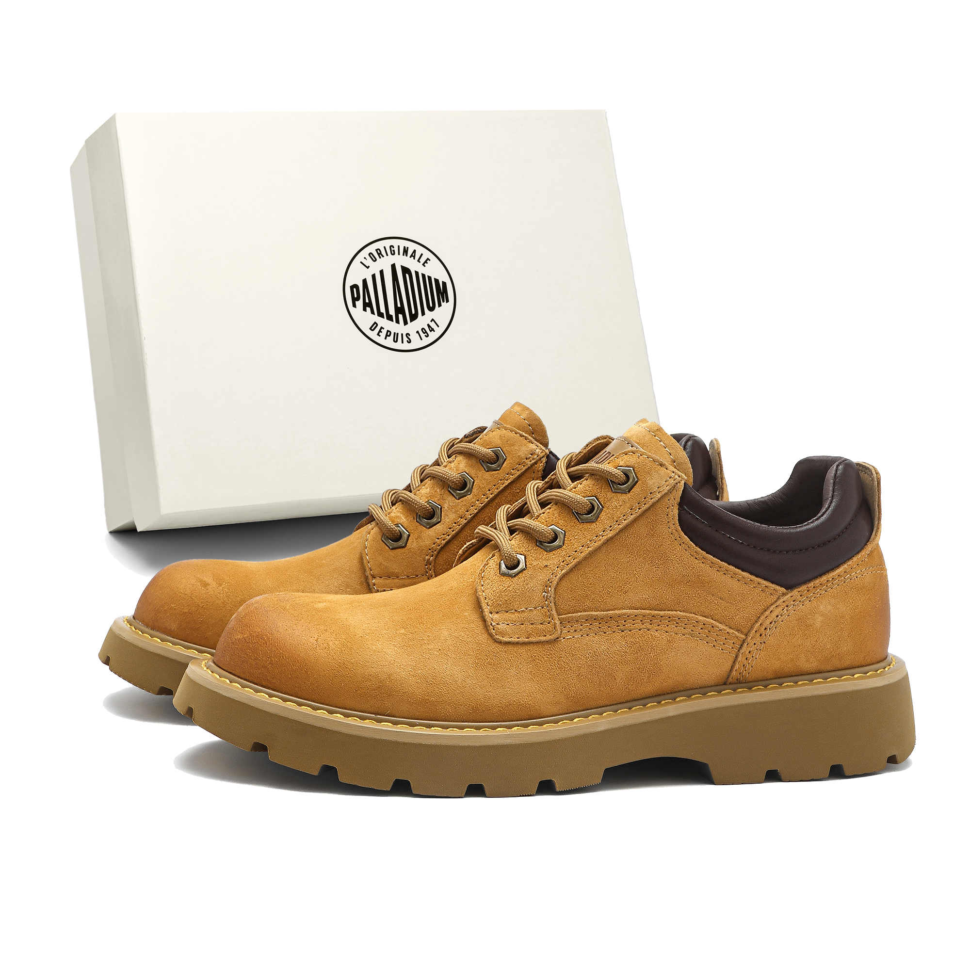 Palladium Yellow Leather Derby Boots - Stylish, Warm, Durable & Breathable 74938-皮鞋
