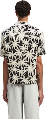 팜엔젤스 블랙 올오버 프린트 반팔 셔츠. PMGG005R24FAB0011003 Shop 팜엔젤스 블랙 올오버 프린트 반팔 셔츠. PMGG005R24FAB0011003