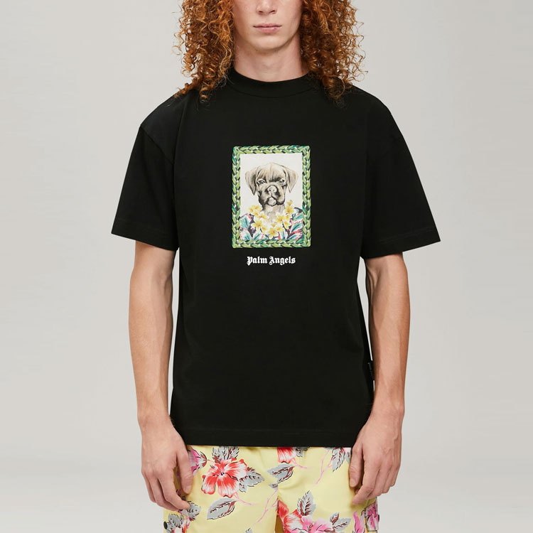Palm Angels  Black Cartoon Animal Graphic Casual T-Shirt. PMAA001S22JER0261055 圖 3