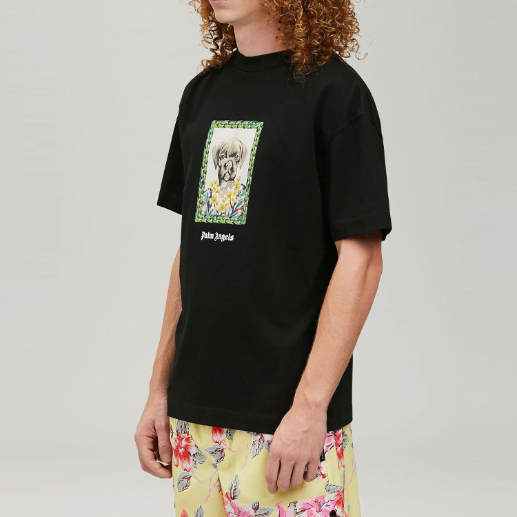 Palm Angels  Black Cartoon Animal Graphic Casual T-Shirt. PMAA001S22JER0261055 圖 5