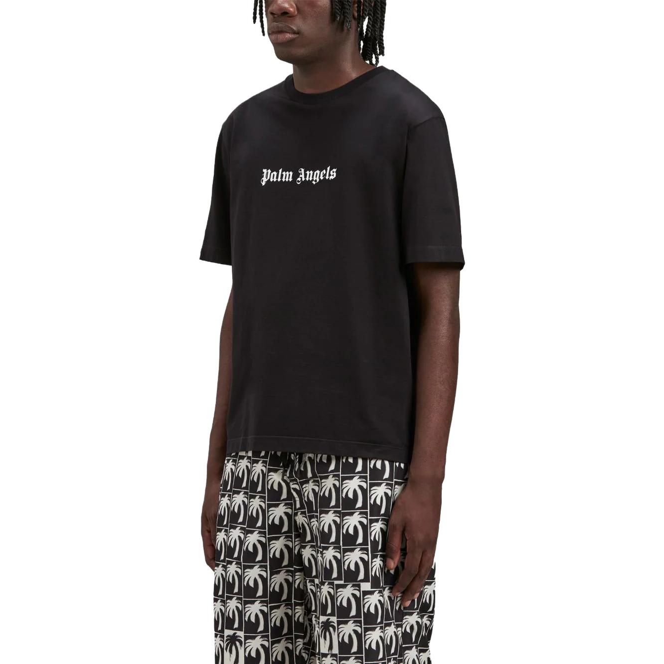 PALM ANGELS  Black Crewneck Letter Print T-Shirt. 23APMAA089F23JER0021-001 圖 6