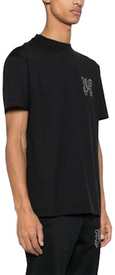 PALM ANGELS Black Crewneck Short Sleeve T-Shirt Solid Color PMAA001R24JER0051077 Purchase PALM ANGELS Black Crewneck Short Sleeve T-Shirt Solid Color PMAA001R24JER0051077