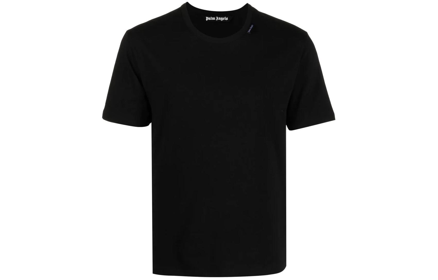 Palm Angels  Black Crewneck Slim Fit Short Sleeve T-Shirt PMUG001C99FAB0011001 圖 2