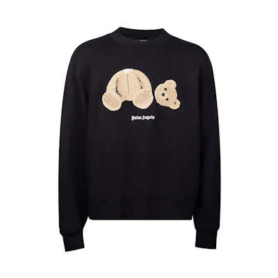 PALM ANGELS Black Decapitated Bear Graphic Print Sweatshirt. PMBA026C99FLE0021060