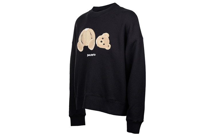 Shop パームエンジェルス ブラック デカピテッド ベア グラフィック プリント スウェットシャツ PMBA026C99FLE0021060