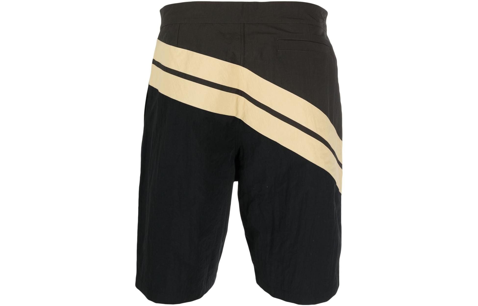 Lookbook PALM ANGELS 黑色斜纹印花泳裤. PMFD003S23FAB0018403