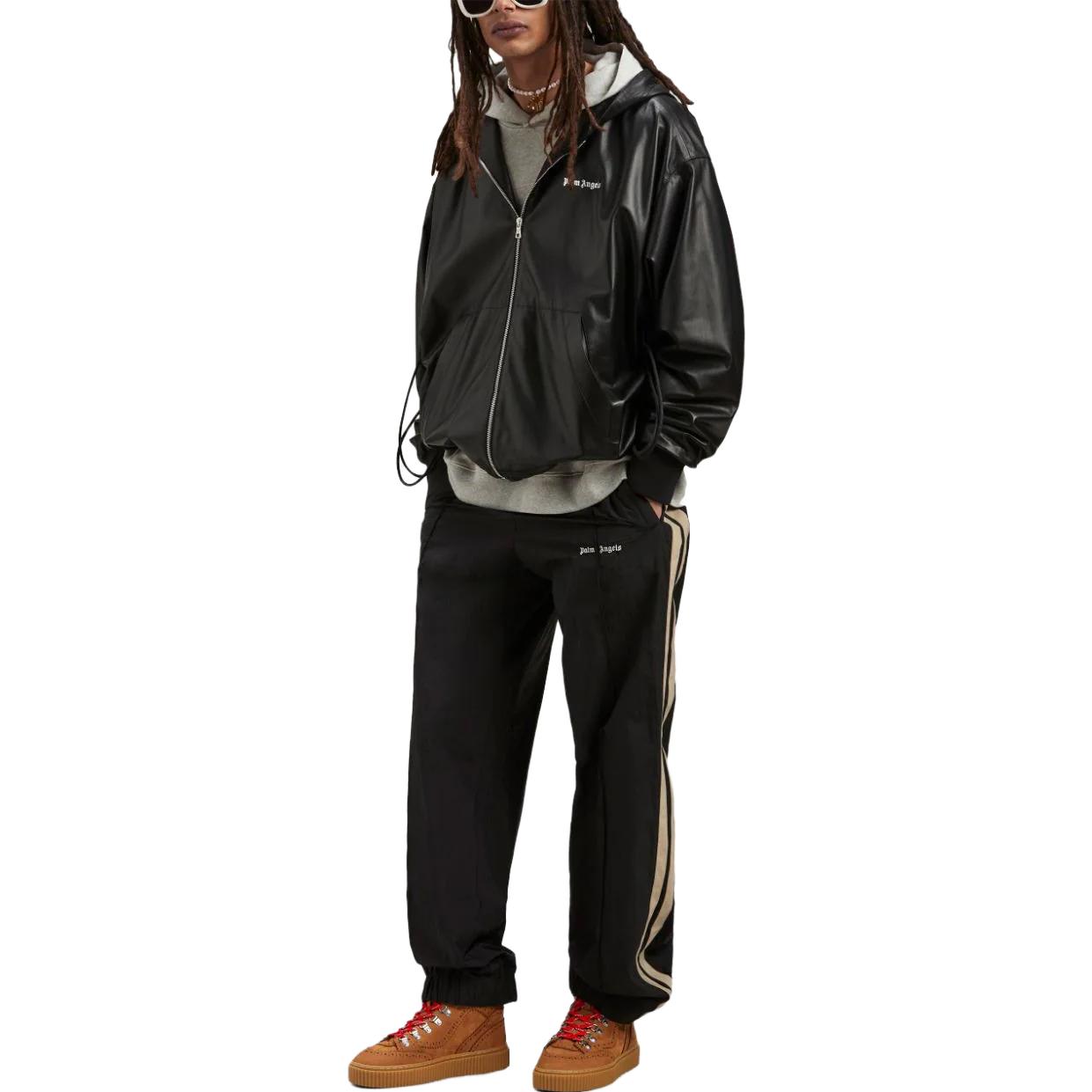 Lookbook Palm Angels  Black Elastic Alphabet Print Casual Pants. PMCJ018F23FAB0011003