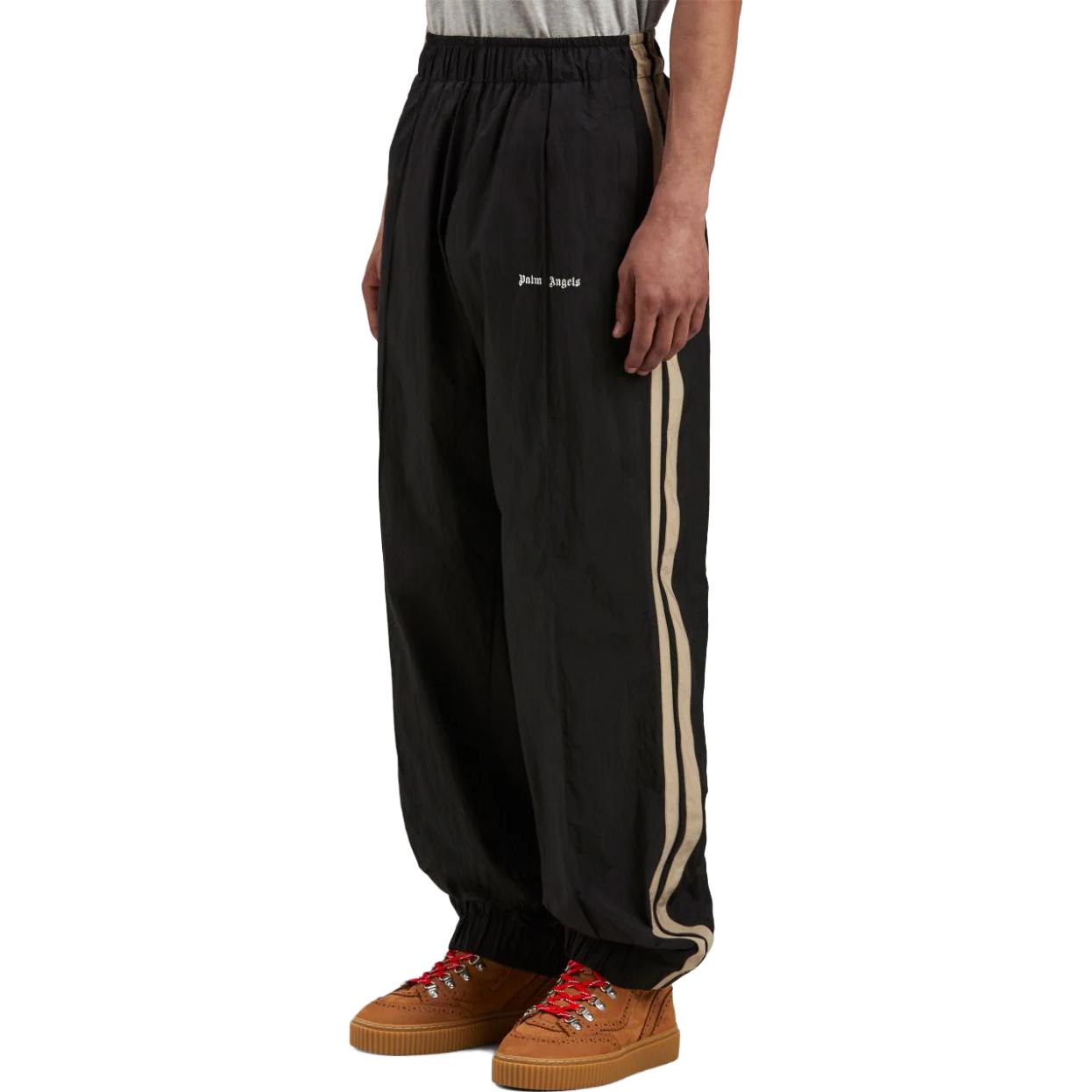 Details for Palm Angels  Black Elastic Alphabet Print Casual Pants. PMCJ018F23FAB0011003