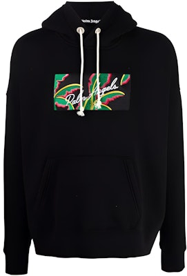 PALM ANGELS 黑色连帽衫植物字母图案. PMBB058S21FLE0041001 Buy PALM ANGELS 黑色连帽衫植物字母图案. PMBB058S21FLE0041001