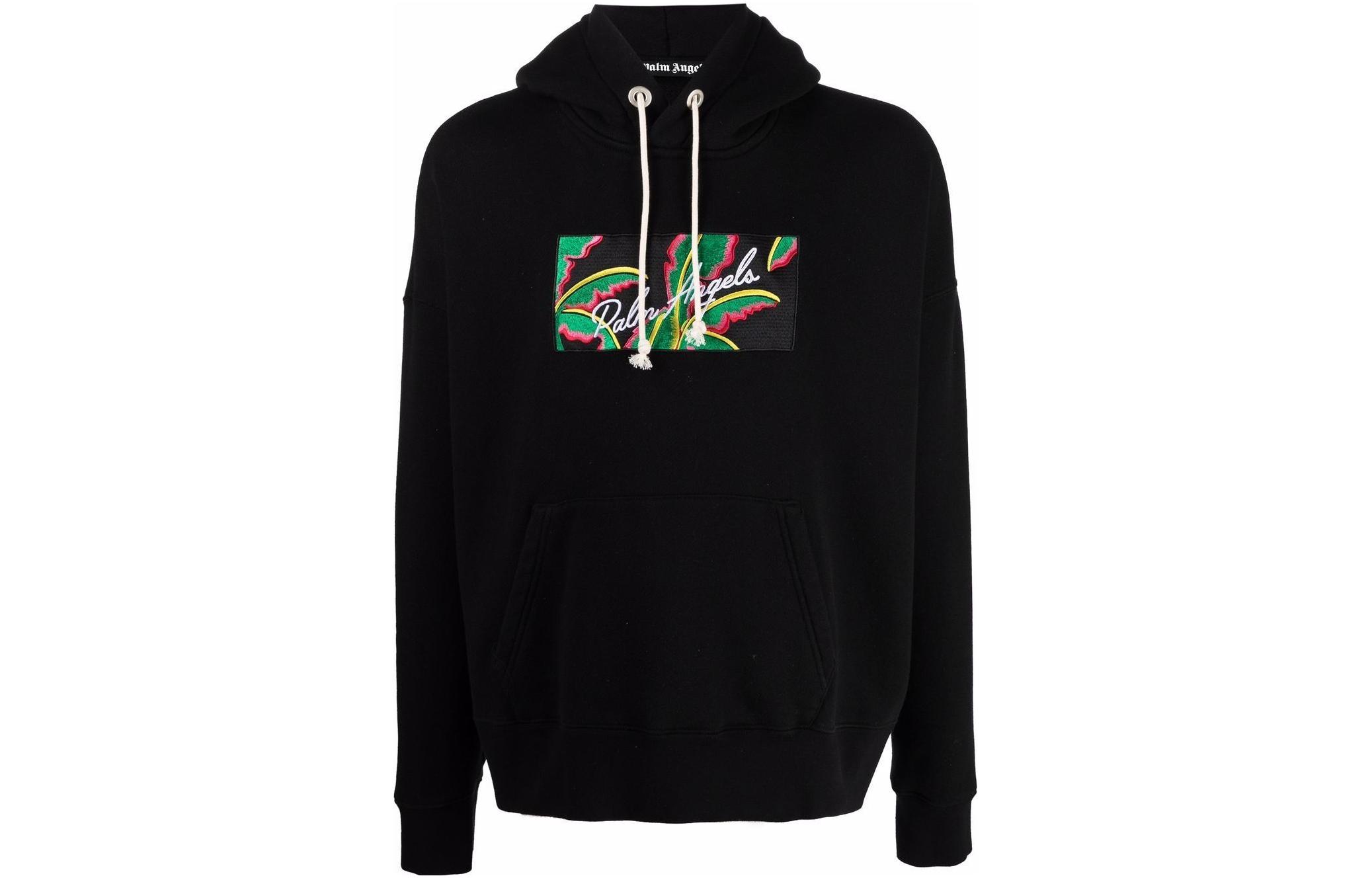 Order PALM ANGELS 黑色连帽衫植物字母图案. PMBB058S21FLE0041001
