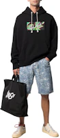 Lookbook PALM ANGELS Sudadera Negra con Gráfico de Letras Botánicas. PMBB058S21FLE0041001