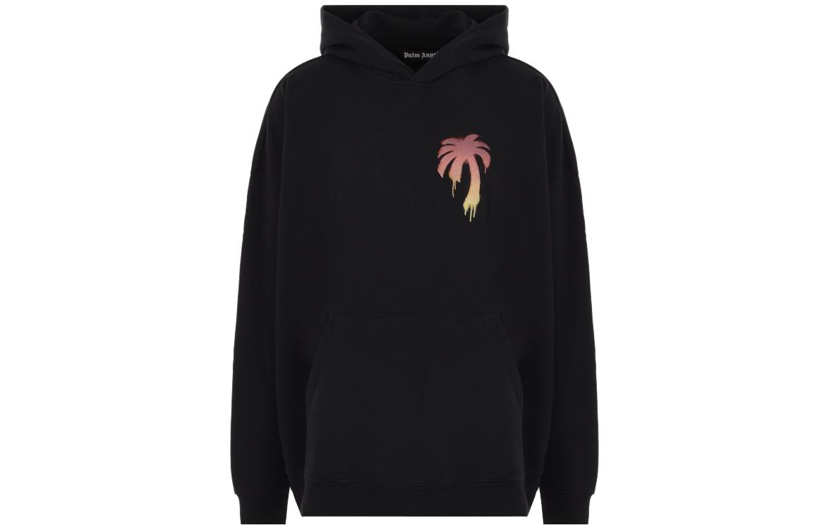 Palm Angels  Black Letter Print Pullover Hoodie PMBB126F23FLE0021025
