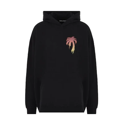 Palm Angels Black Letter Print Pullover Hoodie PMBB126F23FLE0021025