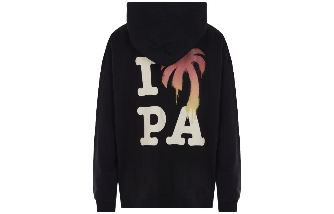Lookbook Palm Angels Hoodie Hitam Letter Print Pullover PMBB126F23FLE0021025