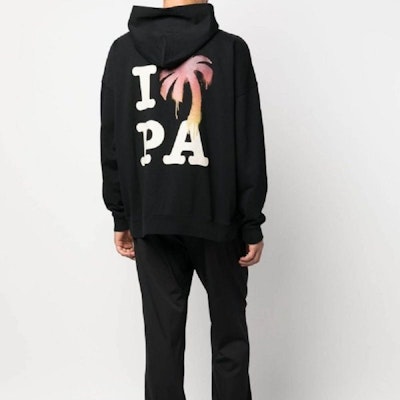 Palm Angels Hoodie Hitam Letter Print Pullover PMBB126F23FLE0021025 Details for Palm Angels Hoodie Hitam Letter Print Pullover PMBB126F23FLE0021025