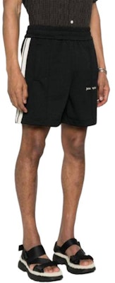Palm Angels Black Letter Stripe Print Elastic Casual Shorts PMCL004S24FAB0021003 Shop Palm Angels Black Letter Stripe Print Elastic Casual Shorts PMCL004S24FAB0021003