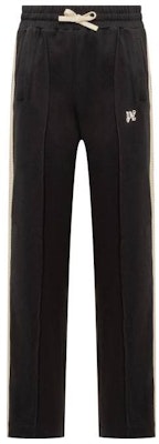 PALM ANGELS Black Solid Straight-Leg Casual Pants PMCJ023E23FAB0011003 Buy PALM ANGELS Black Solid Straight-Leg Casual Pants PMCJ023E23FAB0011003