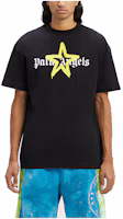 Lookbook Palm Angels 黑色星星噴漆印花圓領T恤 PMAA001C99JER0241018