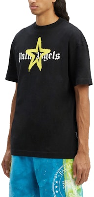 팜 엔젤스 블랙 스타 스프레이 페인트 프린트 크루넥 티셔츠. PMAA001C99JER0241018 Details for 팜 엔젤스 블랙 스타 스프레이 페인트 프린트 크루넥 티셔츠. PMAA001C99JER0241018