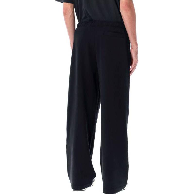 Shop PALM ANGELS  Black Straight-Leg Cotton Casual Pants PMCH018F23FLE001